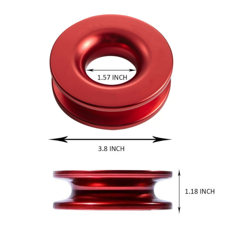 Aluminum Snatch Recovery Ring For 3/8, Black, Red, Blue