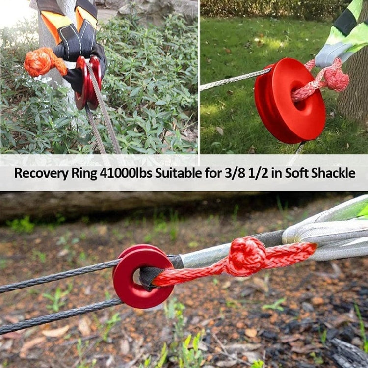 Aluminum Snatch Recovery Ring For 3/8, Black, Red, Blue