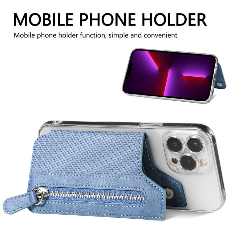 Phone ID Card Holder PU Leather Flap Zipper Wallet Card Holder Bag Adhesive Case