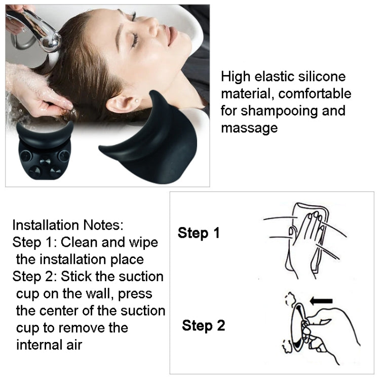 Silicone Suction Cup Hair Wash Pillow Hair Salon Wash Basin Bath Neck Pad Sleep Pillow, Silicone Suction Cup