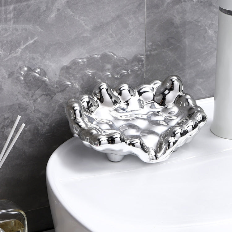 Electroplating Soap Box Fragrance Toilet Free Punch Drain Soap Holder, Golden, Silver