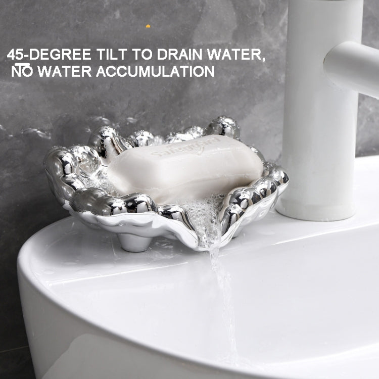 Electroplating Soap Box Fragrance Toilet Free Punch Drain Soap Holder, Golden, Silver