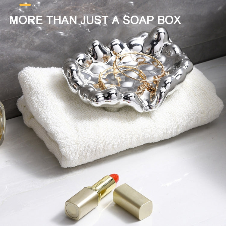 Electroplating Soap Box Fragrance Toilet Free Punch Drain Soap Holder, Golden, Silver