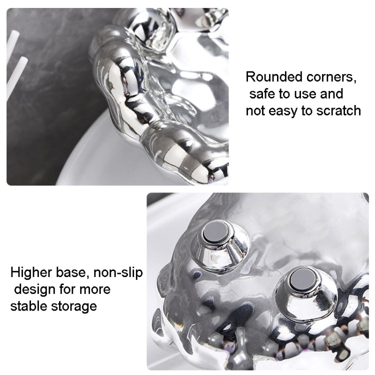 Electroplating Soap Box Fragrance Toilet Free Punch Drain Soap Holder, Golden, Silver