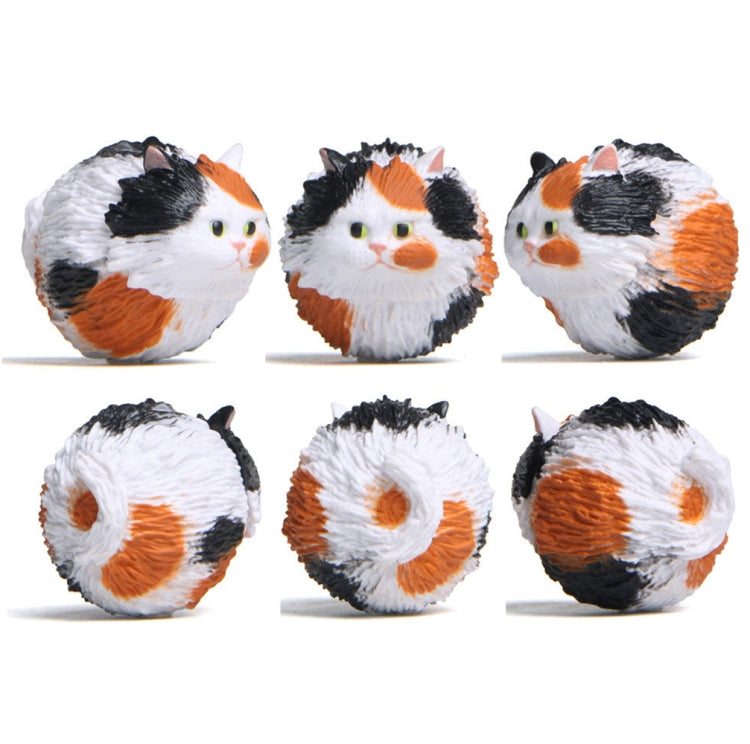 Round Little Tiger Cat Keychain Cartoon Key Ring Ornament, White, 3 Color, Black, Coffee White, Yellow White, Gray
