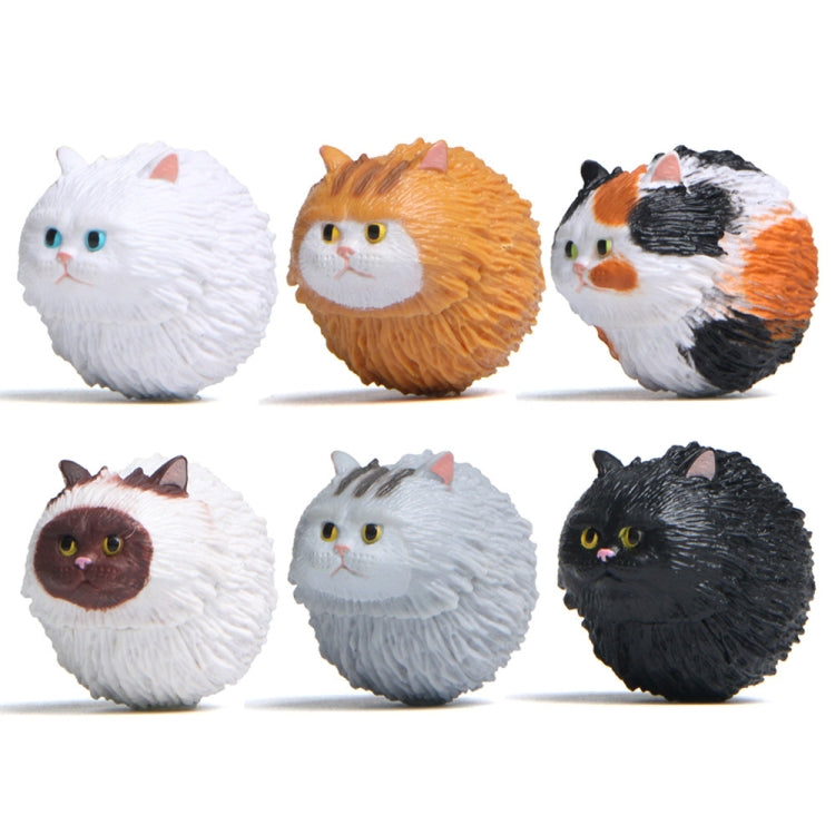 Round Little Tiger Cat Keychain Cartoon Key Ring Ornament, White, 3 Color, Black, Coffee White, Yellow White, Gray