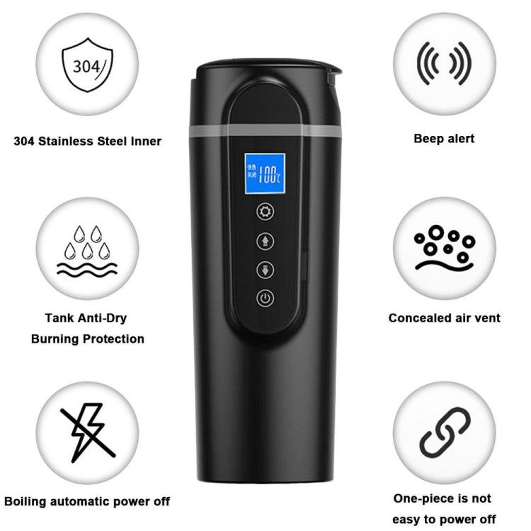 SUITU  HQ-3900 24V/12V Car/Truck Heated Coffee Mug Smart Mug,Spec:, Small Screen White, Small Screen Black, Large Screen White