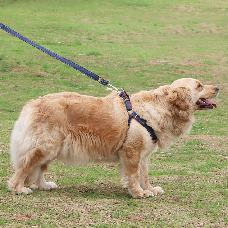 BG-Q1025 Leash+Chest Strap Thickened Strong Denim Pet Dog Leash Set, S, M, L, XL