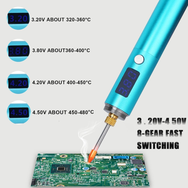 BS45 17-25W Wireless Soldering Iron with Adjustable Temperature LED Digital Display, B+C+K Tips