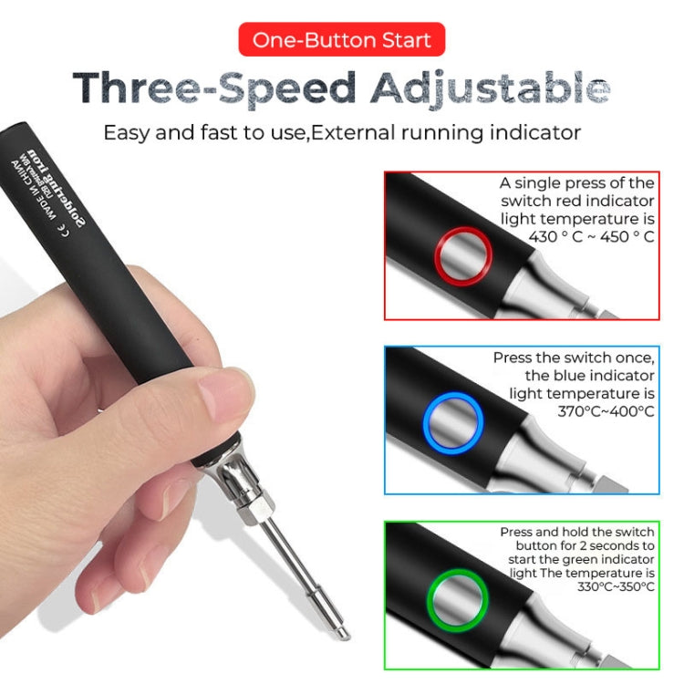 8W USB 5V Cordless Soldering Iron Low Voltage Soldering Pen, White, Black, Gray