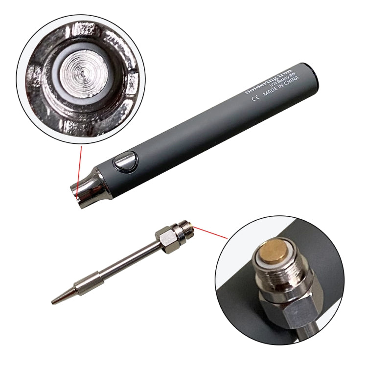 8W USB 5V Cordless Soldering Iron Low Voltage Soldering Pen, White, Black, Gray