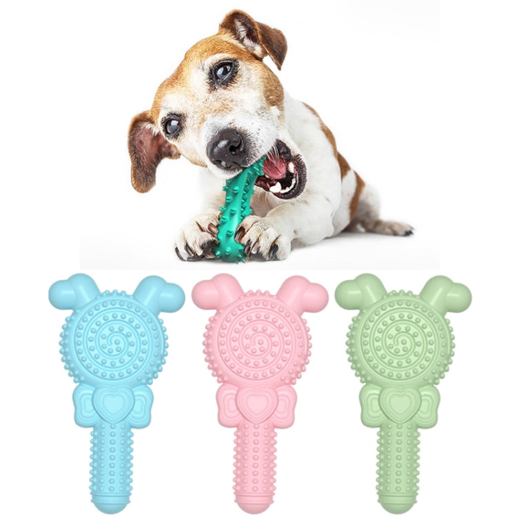 Lollipop Shape Dog Teething Stick TPR Bite Resistant Pet Toys, Lollipop Shape(Blue), Lollipop Shape(Pink), Lollipop Shape(Green)