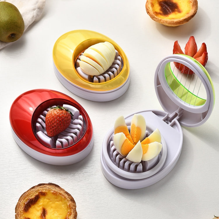LsCook 3-in-1 Kitchen Egg Slicer for Strawberry, Mushroom, Bananas , and Other Soft Fruit, Yellow, Green