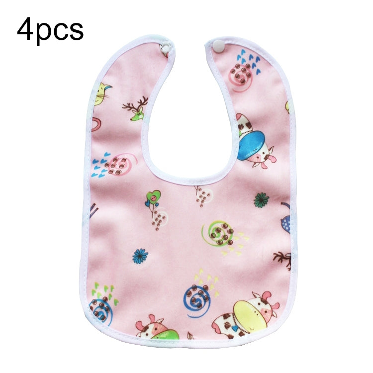 4pcs Waterproof Kids Bib Crystal Velvet Double Layer Baby Drool Towel
