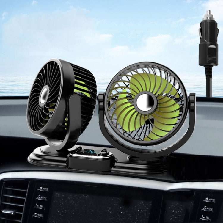 F621 Car Rotatable Turntable Silent Car Double Head Fan, 12V Cigarette Lighter, 24V Cigarette Lighter, High Allocation USB, High Allocation 12V Cigarette Lighter