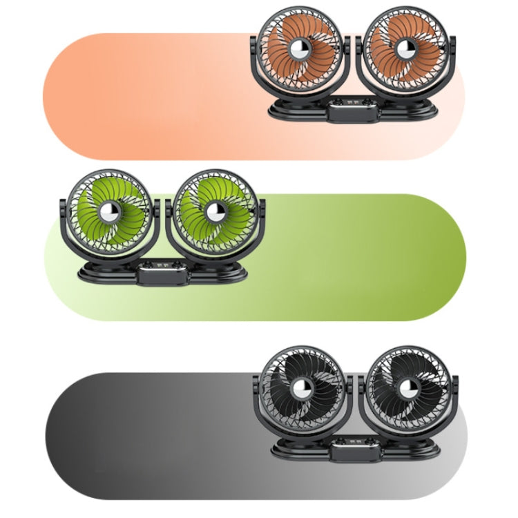 F621 Car Rotatable Turntable Silent Car Double Head Fan, 12V Cigarette Lighter, 24V Cigarette Lighter, High Allocation USB, High Allocation 12V Cigarette Lighter
