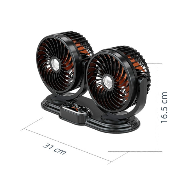 F621 Car Rotatable Turntable Silent Car Double Head Fan, 12V Cigarette Lighter, 24V Cigarette Lighter, High Allocation USB, High Allocation 12V Cigarette Lighter