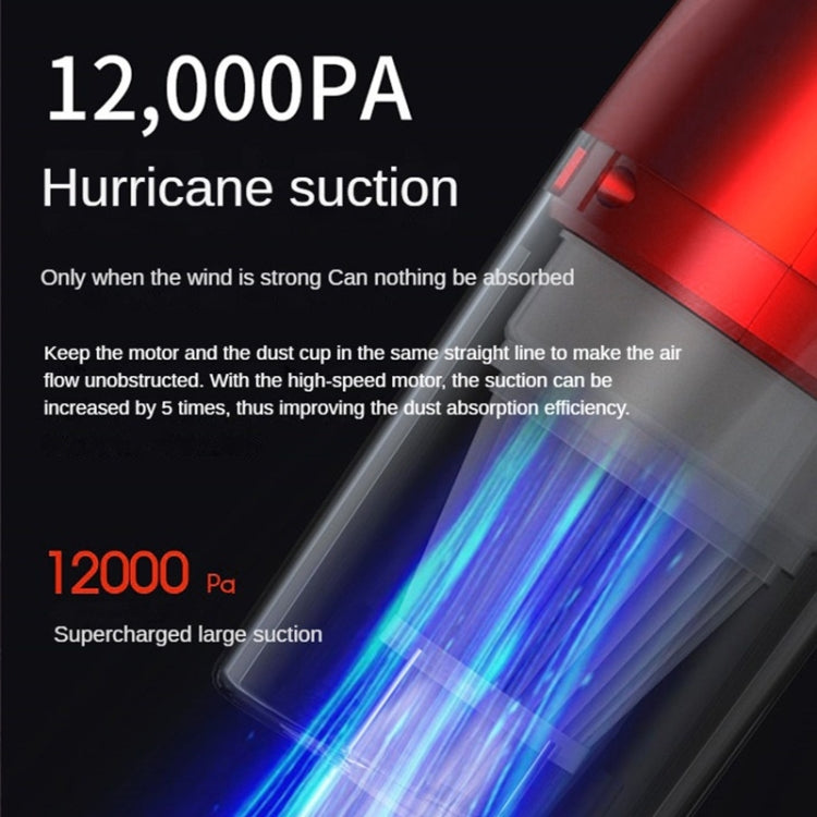 4 In 1 12000pa Wireless  Mini Handheld Car Vacuum Cleaner Mite Remover, 4 In 1 (Red), 4 In 1 (Navy Blue)
