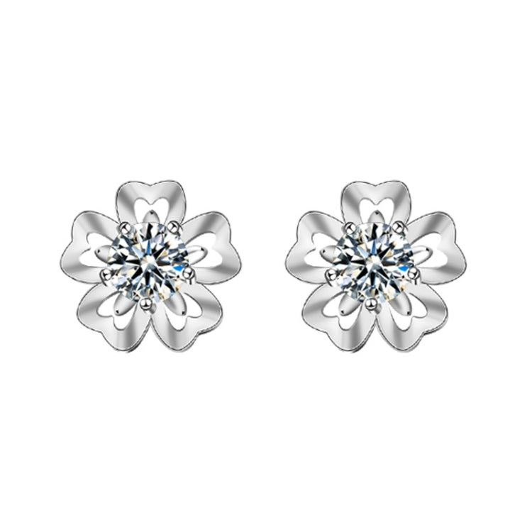 XEA011 Sakura Earrings 925 Silver Needle Flower Earrings, XEA011