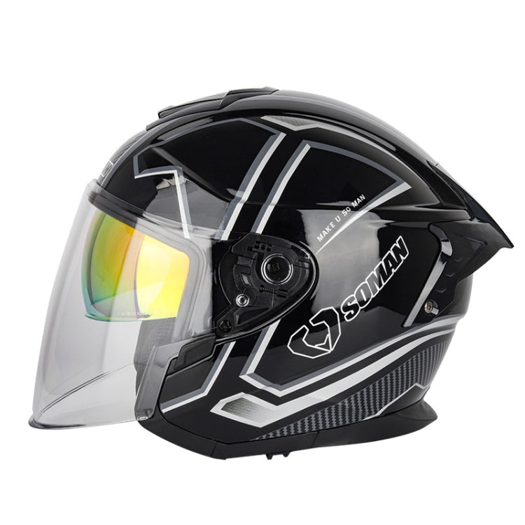 SOMAN Motorcycle Electric Bicycle Dual Lens Riding Helmet, S, M, L, XL, XXL