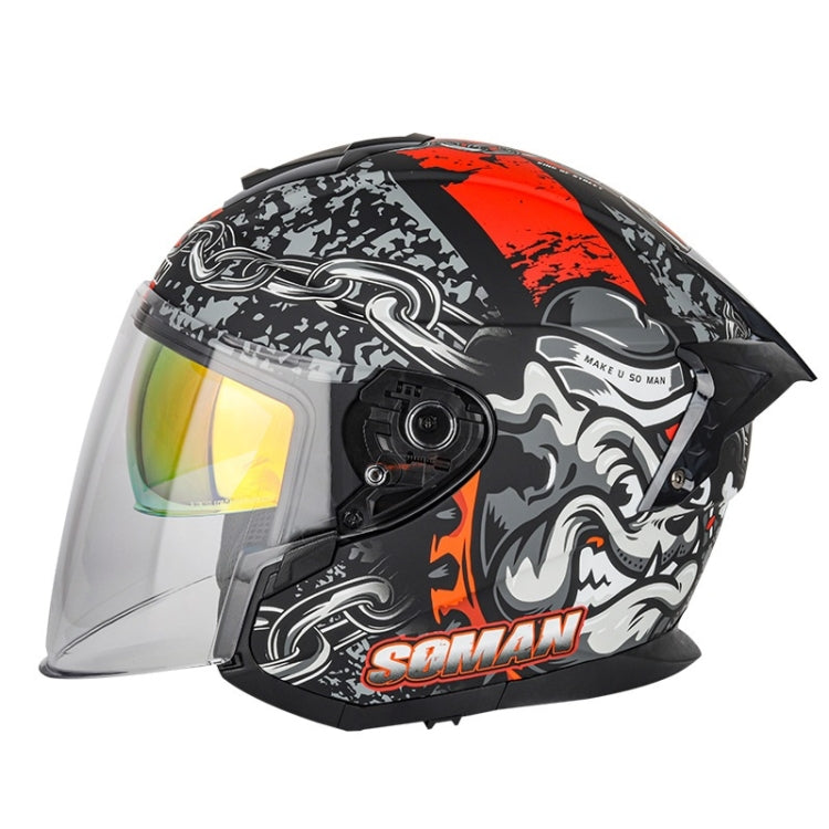 SOMAN Motorcycle Electric Bicycle Dual Lens Riding Helmet, S, M, L, XL, XXL