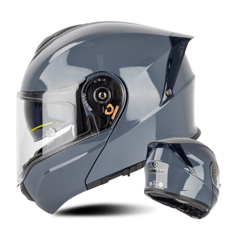 SOMAN Racing Motorcycle Double Lens Riding Safety Helmet, XXL, M, L, XL
