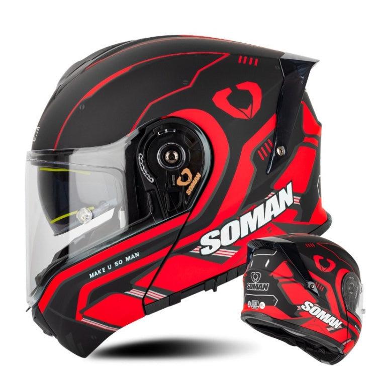 SOMAN Racing Motorcycle Double Lens Riding Safety Helmet, XXL, M, L, XL
