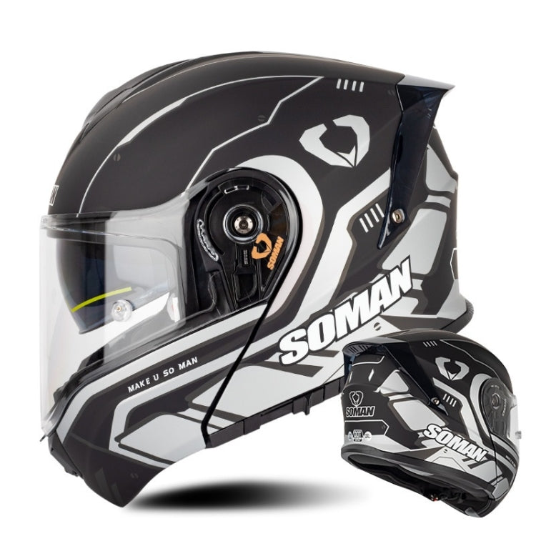 SOMAN Racing Motorcycle Double Lens Riding Safety Helmet, XXL, M, L, XL