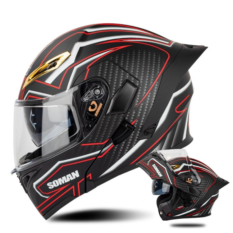 SOMAN Motorcycle Dual Lens Riding Peel-Off Full Coverage Helmet, S, M, L, XL