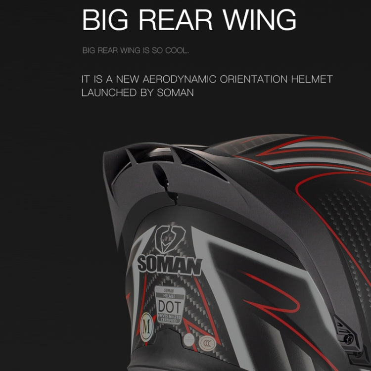 SOMAN Motorcycle Dual Lens Riding Peel-Off Full Coverage Helmet, XXL