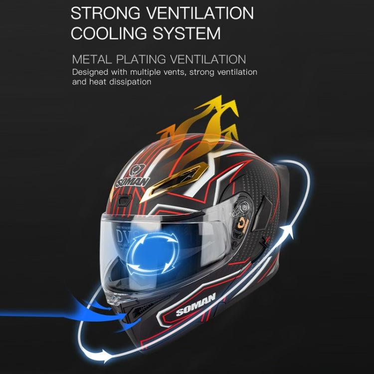 SOMAN Motorcycle Dual Lens Riding Peel-Off Full Coverage Helmet, S, M, L, XL