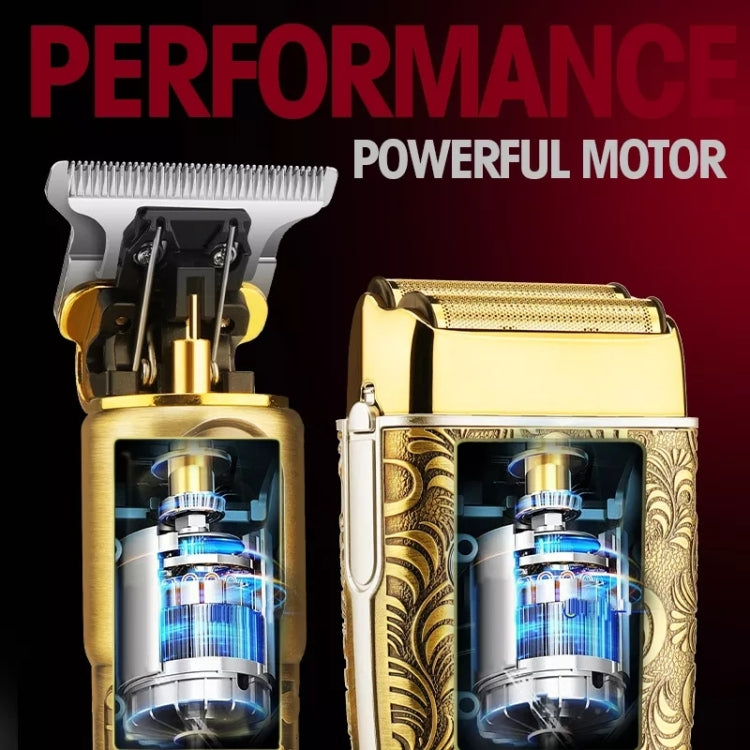 Men Bald Haircut 2 In 1 Electric Hair Clipper Waterproof Set, 962 Gray, 962 Gold