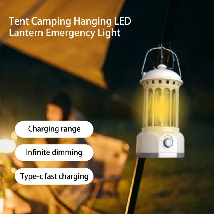 Rechargeable COB Portable Outdoor Camping Lamp Atmosphere Tent Lamp Retro Lamp, Rechargeable Small Beige, Rechargeable Small Black, Rechargeable Small Green, Rechargeable Small Red, Rechargeable Large Beige, Rechargeable Large Black                    ...