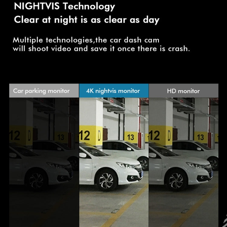 Anytek Q3 4K Driving Recorder WiFi Dual Record Night Vision Sensor Mobile Detection Recorder, Q3