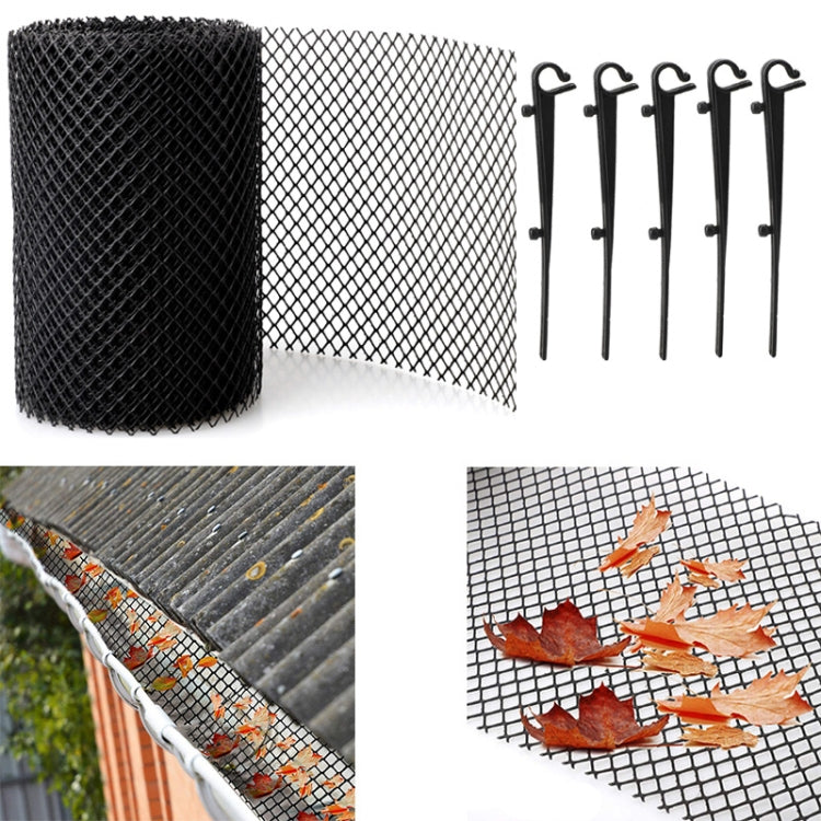 Plastic Gutter Guard Prevent Leaves or Debris From Clogging Downspouts and Drains, 16cm x 6m With 15pcs Nails, 18cm x 8m With 15pcs Nails, 18cm x 8m Without Nails