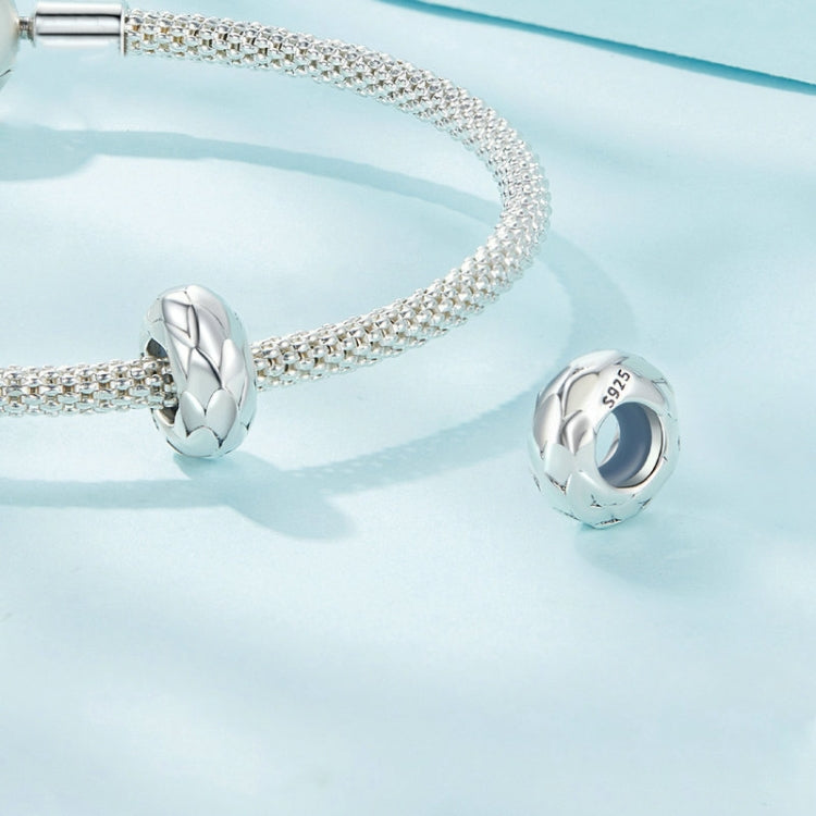 Feather Textured Spacer Beads S925 Sterling Silver Bracelet Necklace  DIY Beads, SCC2564