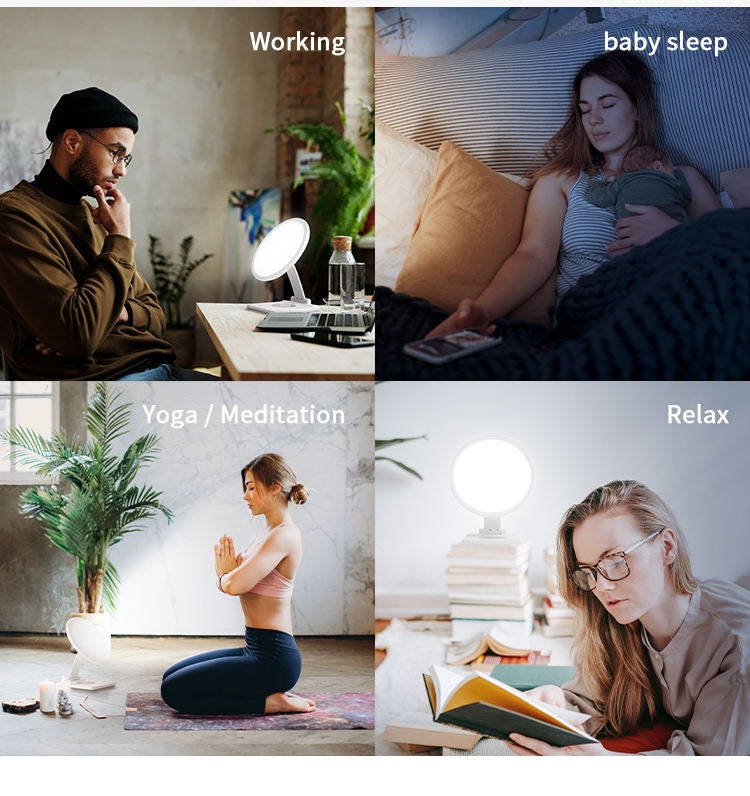 Wireless Charger SAD Therapy Light Intelligent Timing Emotional Physiotherapy Light, JSK-SW01 (US Plug), JSK-SW01 (EU Plug), JSK-SW01 (UK Plug)