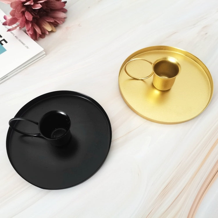 Retro Metal Teacup Shaped Iron Candle Holder Home Decoration Ornaments, Gold, Black