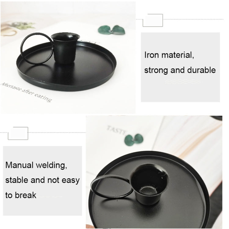 Retro Metal Teacup Shaped Iron Candle Holder Home Decoration Ornaments, Gold, Black