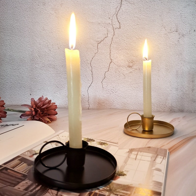 Retro Metal Teacup Shaped Iron Candle Holder Home Decoration Ornaments, Gold, Black