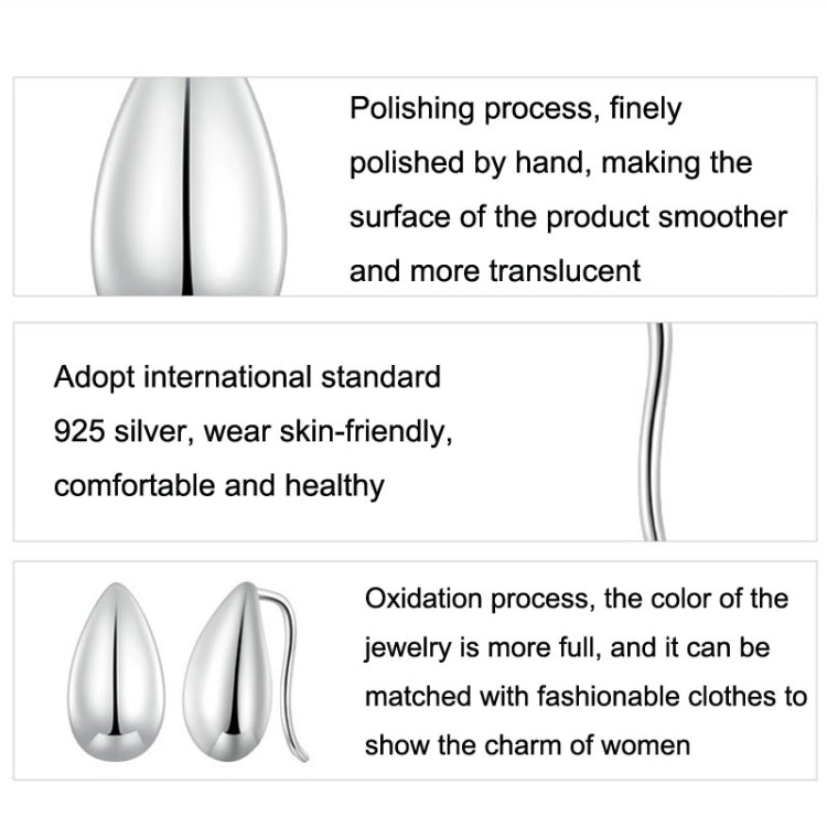 S925 Sterling Silver Water Drop Glare Earrings, BSE869
