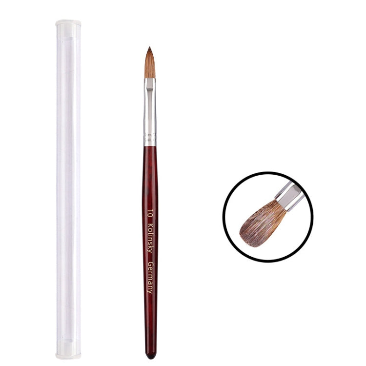 Red Wood Handle Kolinsky Hair Nail Art Brush, No. 2, No. 4, No. 6, No. 8, No. 10, No. 12, No. 14, No. 16, No. 18, No. 20