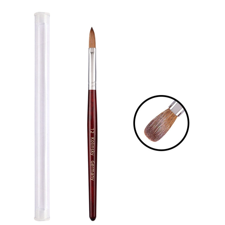 Red Wood Handle Kolinsky Hair Nail Art Brush, No. 2, No. 4, No. 6, No. 8, No. 10, No. 12, No. 14, No. 16, No. 18, No. 20