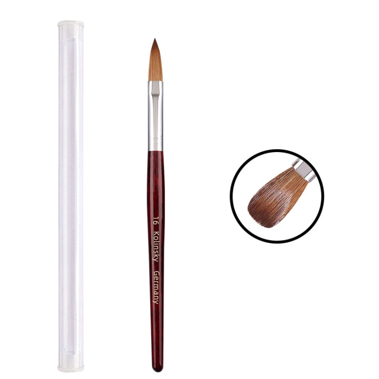 Red Wood Handle Kolinsky Hair Nail Art Brush, No. 2, No. 4, No. 6, No. 8, No. 10, No. 12, No. 14, No. 16, No. 18, No. 20