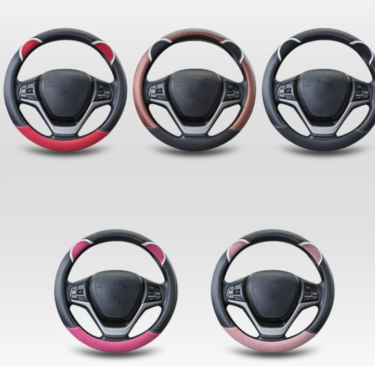38cm Cute Rabbit Women Cartoon Car Steering Wheel Cover, Round Black Pink, Round Black, Round Black Red, Round Black Rose Red, Round Black Boffee, D  Type Black Pink, D Type Black, D Type Black Red, D Type Black Rose Red, D Type Black Coffee