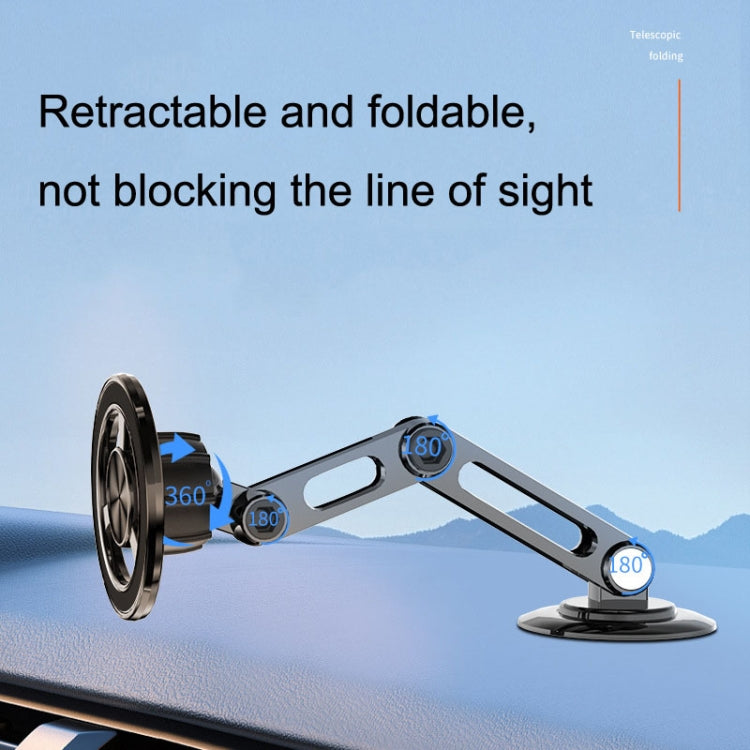 Magsafe Magnetic Mobile Phone Bracket Metal Car Navigation Folding Bracket, CZY-F82Y(Black)