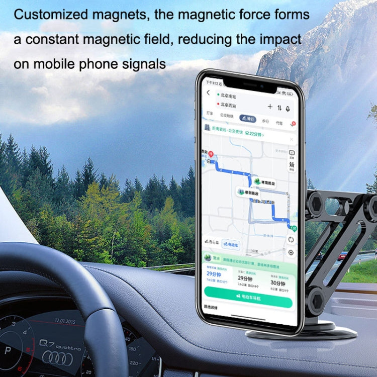 Magsafe Magnetic Mobile Phone Bracket Metal Car Navigation Folding Bracket, CZY-F82Y(Black)