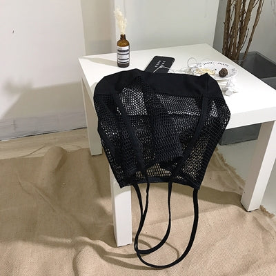 Transparent Mesh Single Shoulder Bag Student Bag