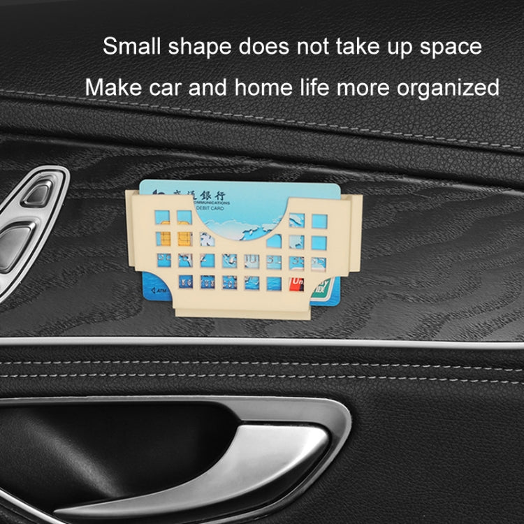 Car Multi-functional Adhesive Bill Card Holder, Smile Black, Smile Beige, Smile Pink, Grid Black, Grid Beige, Grid Pink