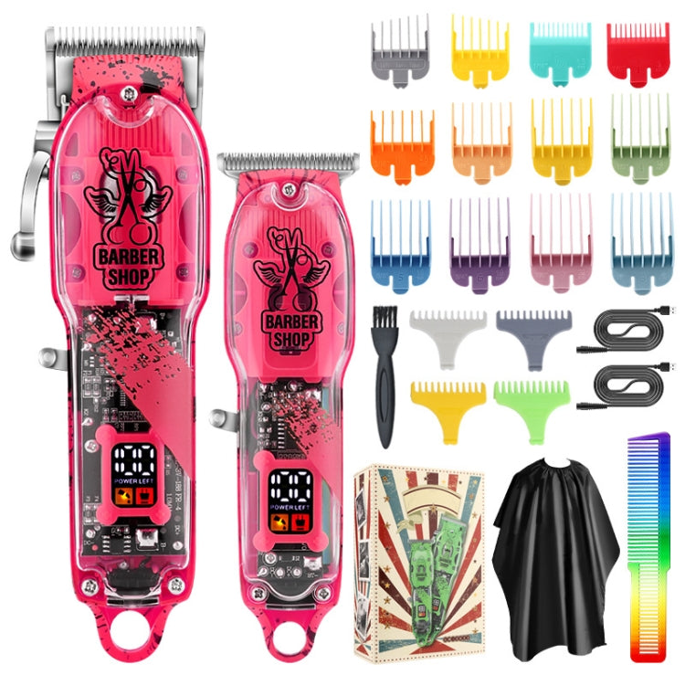 Haircutter Set Transparent Body Oil Head Electric Hair Clipper Men Home Electric Pusher, LM-2032 (Earl Green), LM-2032 (Earl Red), LM-2032 (Earl Yellow), LM-2032 (Scissors Green), LM-2032 (Scissors Red), LM-2032 (Scissors Yellow)